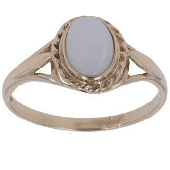 9ct Yellow Gold Opal Single Stone Ring