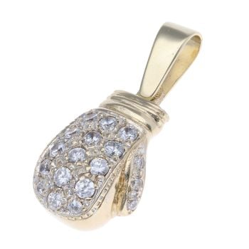 9ct Yellow Gold Cubic Zirconia Boxing Glove Pendant