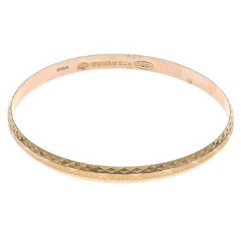 14ct Yellow Gold Patterned Bangle