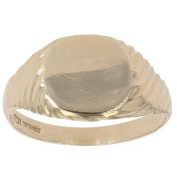 9ct Yellow Gold Plain Signet Ring