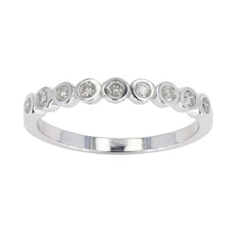 9ct White Gold Diamond Half Eternity Ring by Anya Belle