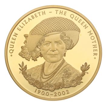2022 1oz Queen Elizabeth: 1900-2002 The Queen Mother 250 Dollars Cook Islands Coin Boxed with Proof