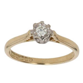 18ct Yellow Gold 0.10ct Diamond Solitaire Ring