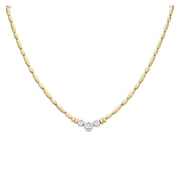 18ct Yellow And White Gold 0.20ct Brilliant Cut Diamond Necklace 18"