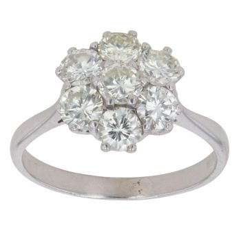 18ct White Gold 1.75ct Brilliant Cut Diamond Cluster Ring