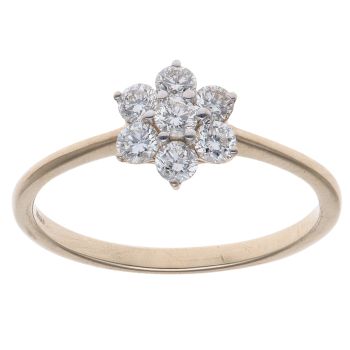 9ct Yellow Gold 0.50ct Brilliant Cut Lab Grown Diamond Daisy Cluster Ring