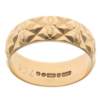 9ct Yellow Gold Wedding Band 6mm