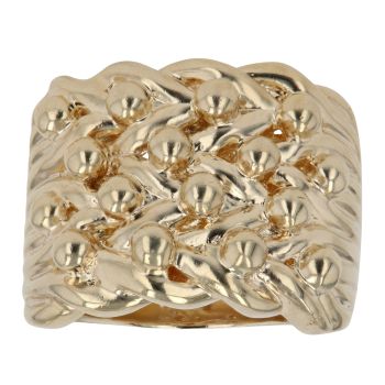 9ct Yellow Gold Four Row Keeper Ring