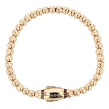14ct Yellow Gold Monaco Beaded Plain Lock Bracelet 7"