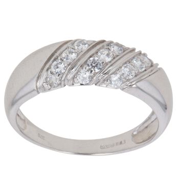 9ct White Gold Cubic Zirconia Fancy Ring