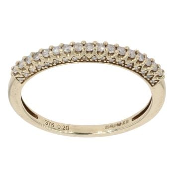 9ct Yellow Gold 0.20ct Diamond Half Eternity Ring