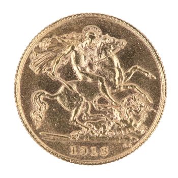 1913 George V Large Head UK Half Sovereign Coin