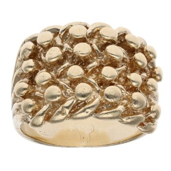 9ct Yellow Gold Four Row Keeper Ring