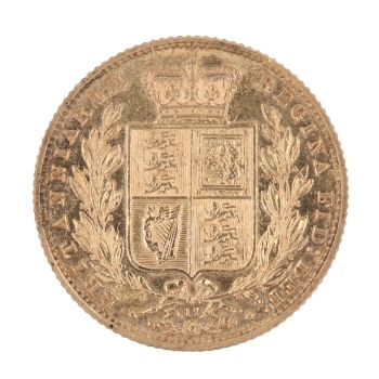 1866 Victoria Young Head UK Full Sovereign Coin