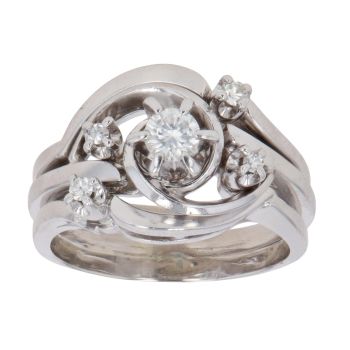 9ct White Gold 0.25ct Brilliant Cut Diamond Fancy Ring