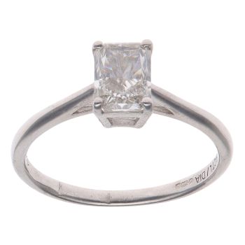 9ct White Gold 1.00ct Radiant Cut Lab Grown Diamond Solitaire Ring