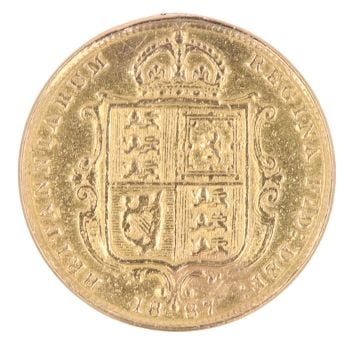 1887 Victoria Jubilee Half Sovereign Coin