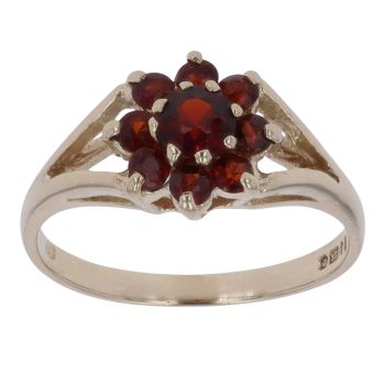9ct Yellow Gold Garnet Cluster Ring