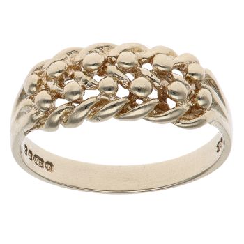 9ct Yellow Gold Two Row Keeper Ring
