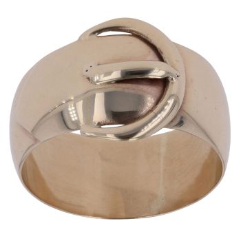 9ct Yellow Gold Plain Buckle Ring