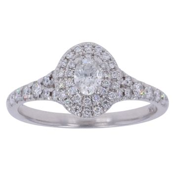 18ct White Gold 0.60ct Brilliant Cut Diamond Cluster Ring