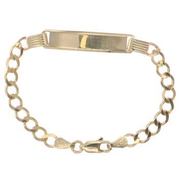 9ct Yellow Gold Curb ID Bracelet 5.5"