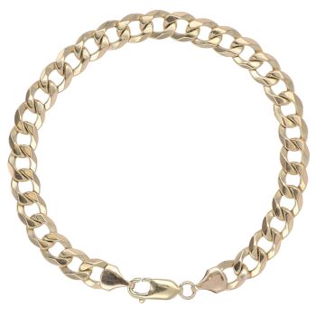 9ct Yellow Gold Curb Bracelet 8"