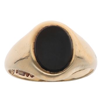 9ct Yellow Gold Onyx Signet Ring