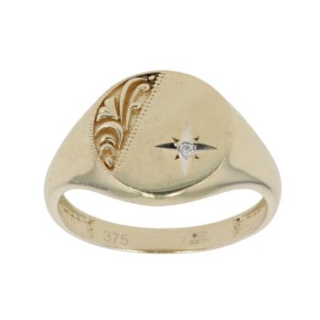 9ct Yellow Gold 0.02ct Diamond Solitaire Ring