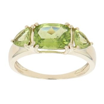 9ct Yellow Gold Peridot Three Stone Ring