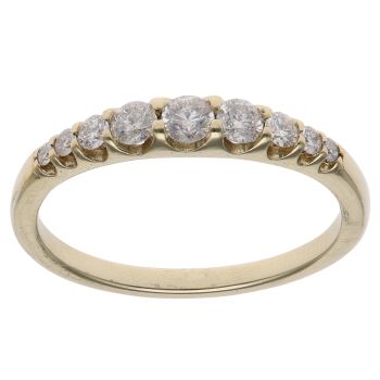 9ct Yellow Gold 0.50ct Brilliant Cut Diamond Half Eternity Ring