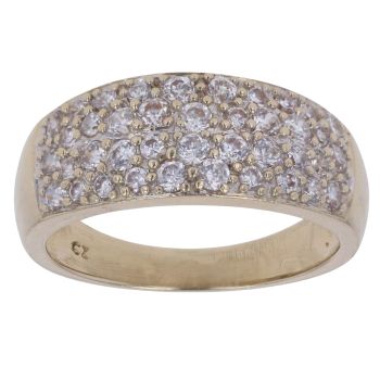 9ct Yellow Gold Cubic Zirconia Dome Ring