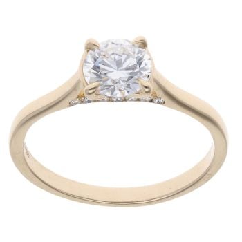 Lab Grown 9ct Yellow Gold 1.15ct Brilliant Cut Diamond Solitaire Ring