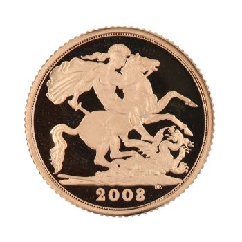 2008 Elizabeth II Fourth Portrait UK Half Sovereign Coin Proof Boxed