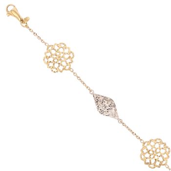 18ct Yellow and White Gold Fancy Bracelet 7"