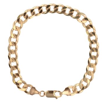 9ct Yellow Gold Curb Bracelet 8"