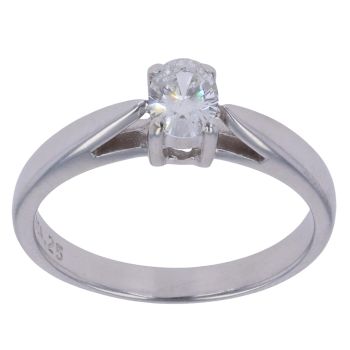 18ct White Gold 0.25ct Oval Cut Diamond Solitaire Ring