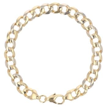 18ct Yellow and White Gold Curb Bracelet 8"