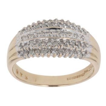 9ct Yellow Gold 0.25ct Single Cut Diamond Fancy Ring
