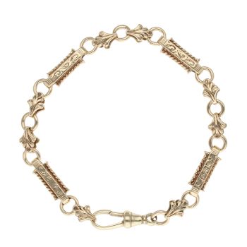 9ct Yellow Gold Patterned Fancy Bracelet 8"