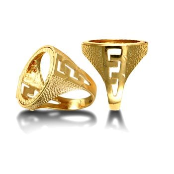 9ct Yellow Gold Round id Full Sovereign Ring Mount