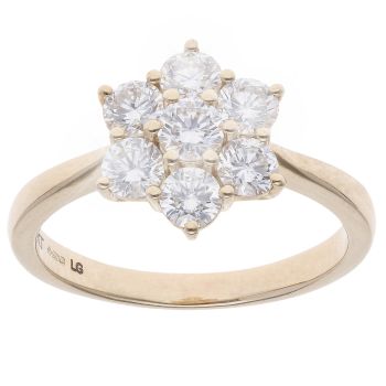 Lab Grown 9ct Yellow Gold 1.00ct Diamond Cluster Ring