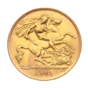 1911 George V Half Sovereign Coin