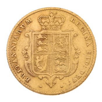 1853 Victoria Young Head UK Half Sovereign Coin