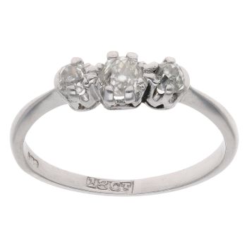 18ct White Gold 0.30ct Brilliant Cut Diamond Trilogy Ring