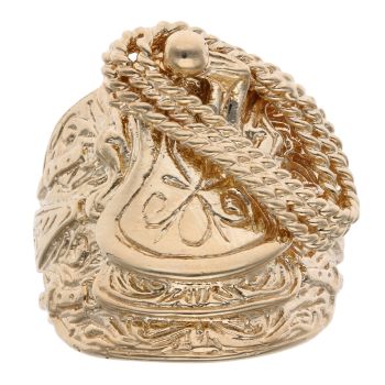 9ct Yellow Gold Patterned Saddle Ring