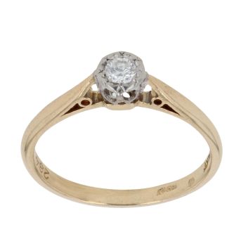 18ct Yellow Gold 0.10ct Diamond Solitaire Ring