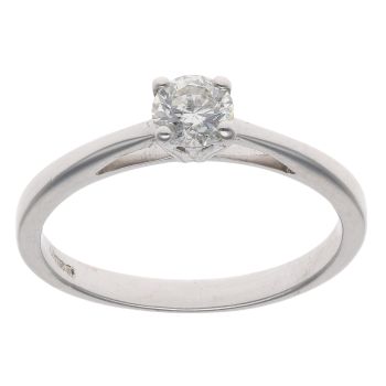18ct White Gold 0.35ct Brilliant Cut Diamond Solitaire Ring