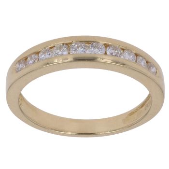 18ct Yellow Gold 0.33ct Brilliant Cut Diamond Half Eternity Ring