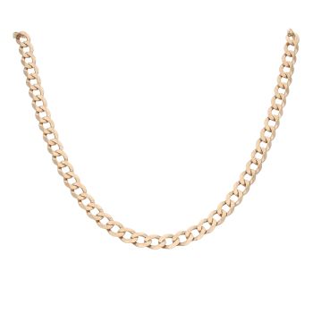 9ct Yellow Gold Flat Plain Curb Chain 22"